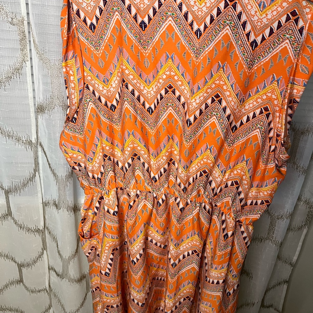 Speed Control Orange Patterned Blouse - Picture 2 of 5